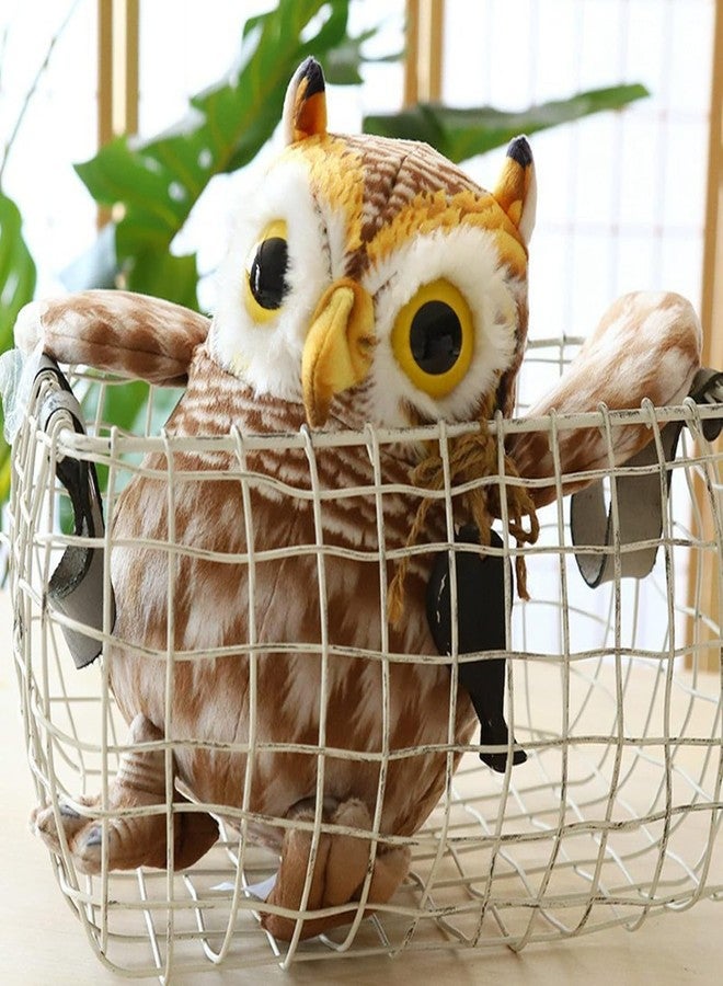 DTR Creation Owl Soft Plush Stuffed Toy - 25 cm White & Brown Cuddly Animal for Kids, Boys & Girls - Birthday Gift - Image 4